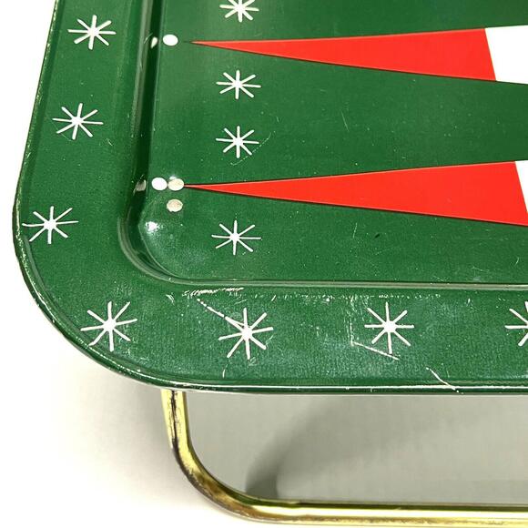 VTG Holt Howard Atomic Snowman Christmas Serving Tray TV Dinner Legs Green Rare - Picture 4 of 15